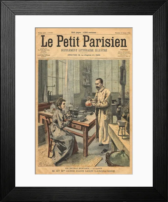 Framed Print : Physicists Pierre and Marie in their Paris laboratory, 1904, shortly after they were awarded the 1903 Nobel Prize for their study of radioactivity