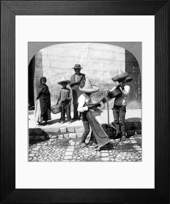 Framed Print : Folk Music. Street musicians, Guanajuato, Mexico, 1906 Framed Print : Folk Music. Street musicians, Guanajuato, Mexico, 1906