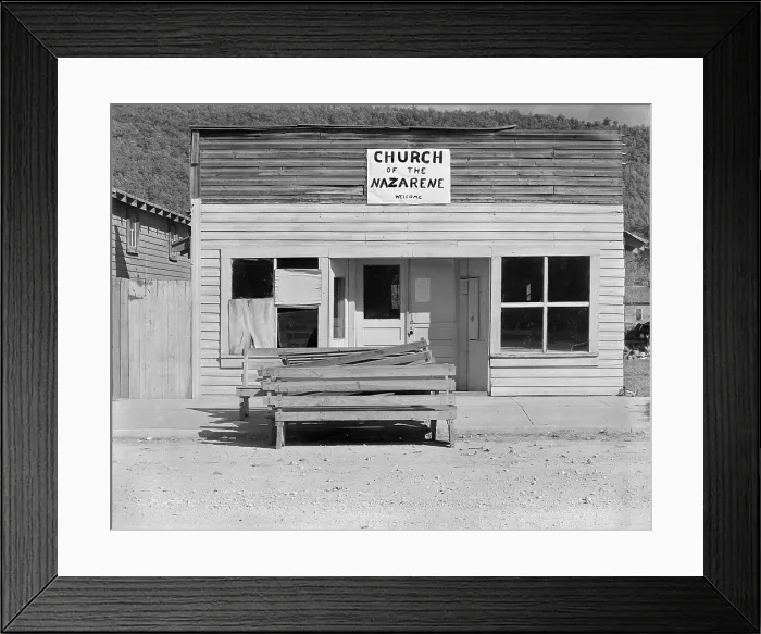 Framed Print : The Church of the Nazarene. Tennessee, photograph by Walker Evans, 1936