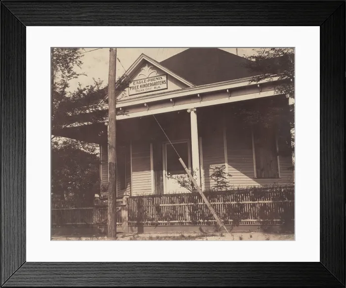 Framed Print : School, free Kindergarten run by the Eagle and Phoenix Mills, Columbus, Georgia. Has been closed over a year