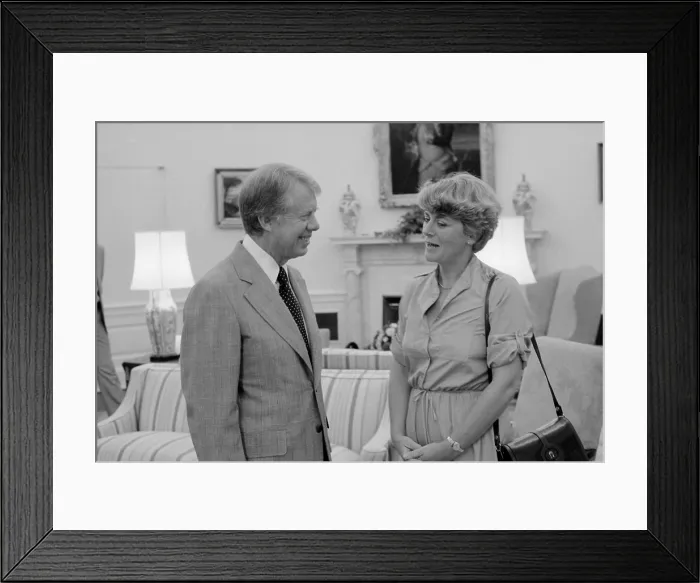 Framed Print : Jimmy Carter with Congresswoman Geraldine Ferraro 1935 2011. Ferraro was elected to Congress from NYC in 1978 and was the Democratic nominee for Vice President in 1980. Ca Framed Print : Jimmy Carter with Congresswoman Geraldine Ferraro 1935 2011. Ferraro was elected to Congress from NYC in 1978 and was the Democratic nominee for Vice President in 1980. Ca