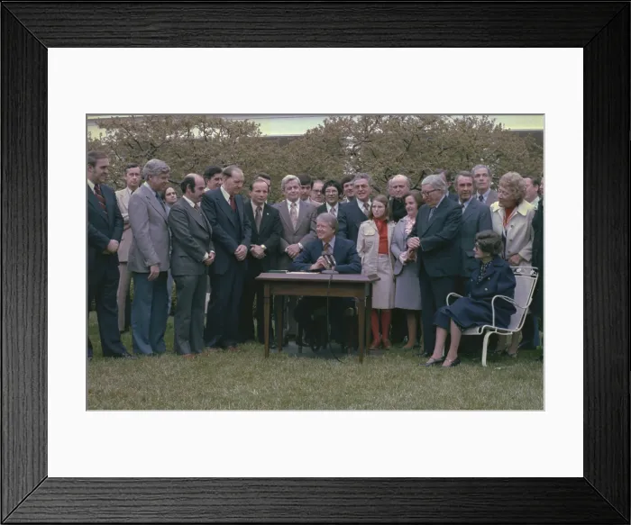 Framed Print : Jimmy Carter signing the Age Discrimination in Employment Act Amendments of 1978