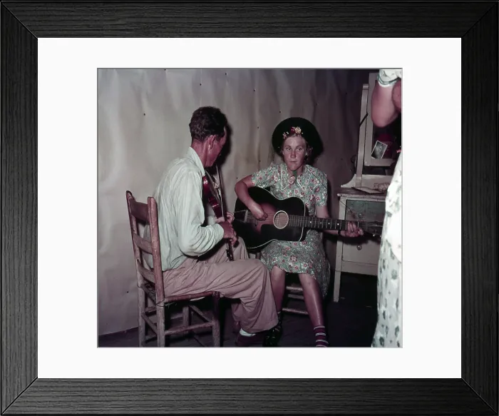 Framed Print : Folk Music. Orchestra at square dance in McIntosh County, Oklahoma, Lee Russell, photographer, 1939