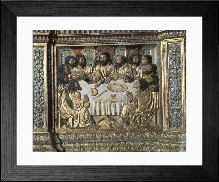 Framed Print : GUILLN de HOLANDA (16th century). The Last Supper. 1531. SPAIN. Caas. Monastery of Santa Maria del Salvador. Decorating the bench of the altarpiece. Renaissance art. Relief