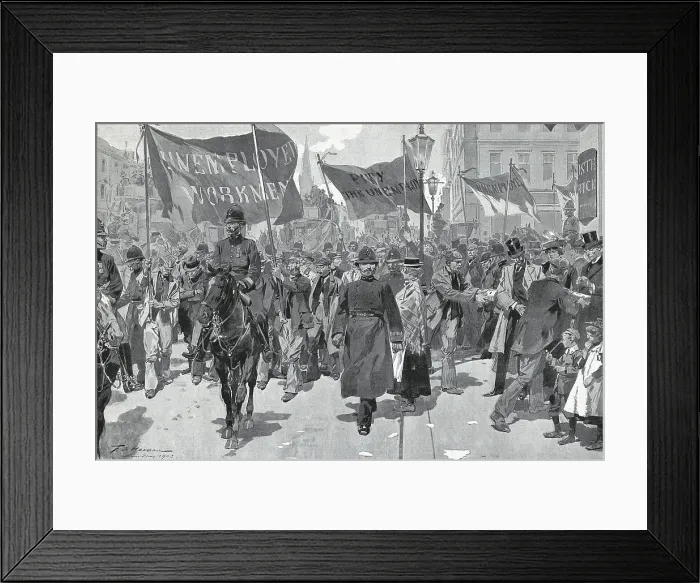 Framed Print : England. Workers demonstration in the StrandLondon. 1903.. Engraving. Coleccin Gasca / AISA / Everett Collection (156117)**US SALES ONLY** Framed Print : England. Workers demonstration in the StrandLondon. 1903.. Engraving. Coleccin Gasca / AISA / Everett Collection (156117)**US SALES ONLY**