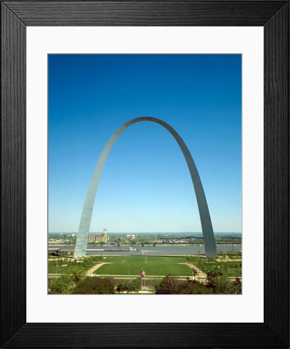Framed Print : The Gateway Arch. Jefferson National Expansion Memorial. St. Louis, Missouri. 1947 design, 1963-1966 construction. Photo ca. 1986