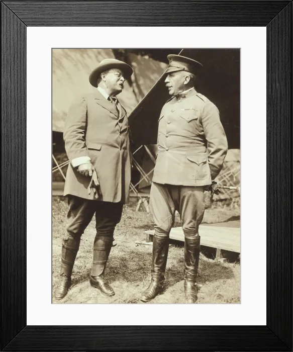 Framed Print : Ex-president Theodore Roosevelt and General Leonard Wood during World War I Framed Print : Ex-president Theodore Roosevelt and General Leonard Wood during World War I