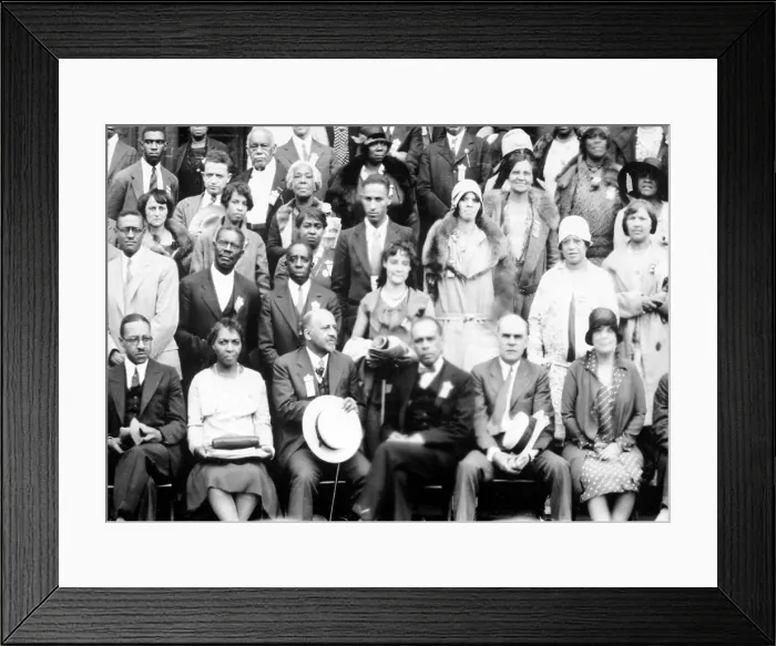 Framed Print : 20th Annual session of the N.A.A.C.P. W.E.B. DuBois (bottom, 3rd from left), James Weldon Johnson (bottom, 4th from left). Cleveland, Ohio June 26, 1929