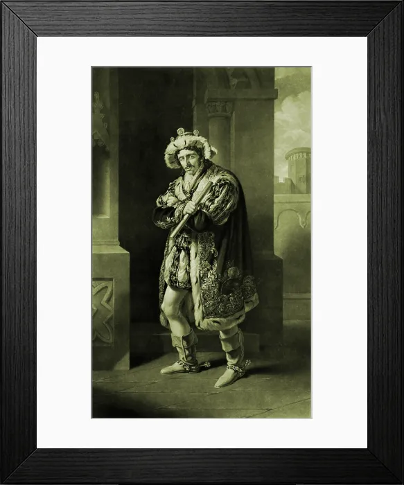 Framed Print : Edmund Kean (1789-1833), English actor, in Shakespeare's RICHJARD III, Act IV, Scene 4. Kean was renowned for his portrayal of villains. 1814
