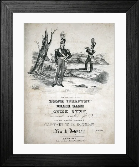 Framed Print : Boone Infantry Brass Band Quick Step. Francis Johnson, African American composer and band leader