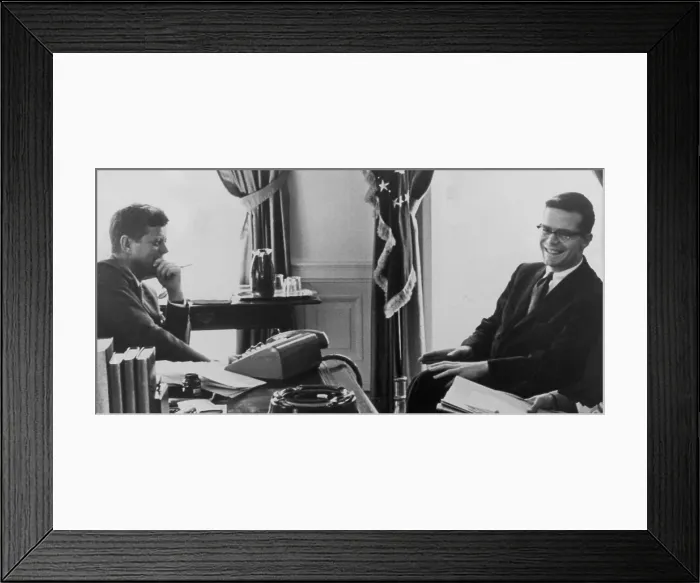 Framed Print : John F. Kennedy (1917-1963) and Theodore Soresen (b.1928) together during the Kennedy presidency (1961-1963)