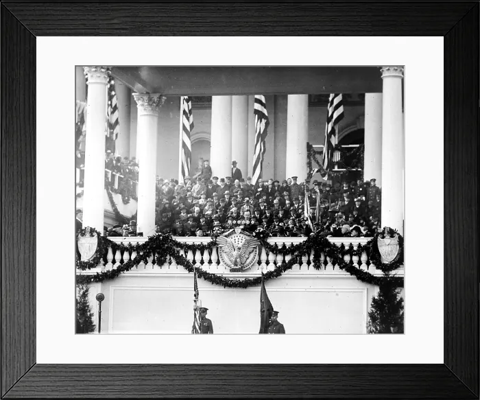 Framed Print : President Calvin Coolidge (1872-33) delivering his inaugural address on March 4, 1925