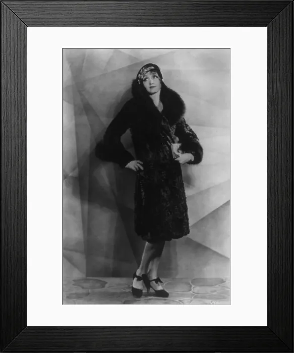Framed Print : Hedda Hopper (1890-1966), as a young actress, modeling a fur coat. 1929 Framed Print : Hedda Hopper (1890-1966), as a young actress, modeling a fur coat. 1929