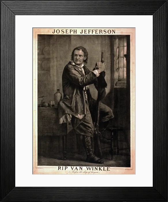 Framed Print : Joseph Jefferson (1829-1905), American actor, as Rip Van Winkle before the sleep of 20 years. 1895