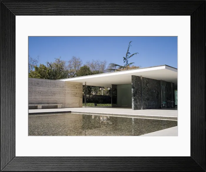 Framed Print : MIES VAN DER ROHE, Ludwig (1886-1969). German Pavilion. 1929. SPAIN. CATALONIA. Barcelona. Montjuic. Bauhaus. Architecture. AISA / Everett Collection - Image has fine art copyright