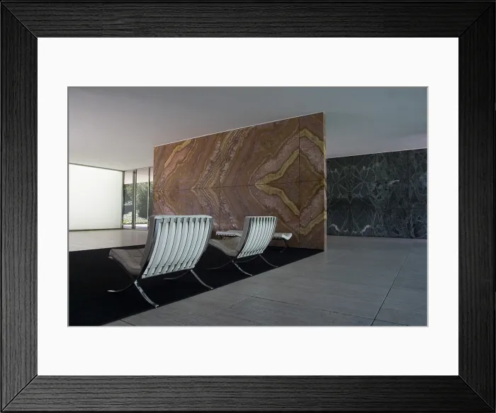 Framed Print : MIES VAN DER ROHE, Ludwig (1886-1969). German Pavilion. 1929. SPAIN. CATALONIA. Barcelona. Montjuic. Bauhaus. Architecture. AISA / Everett Collection - Image has fine art copyright