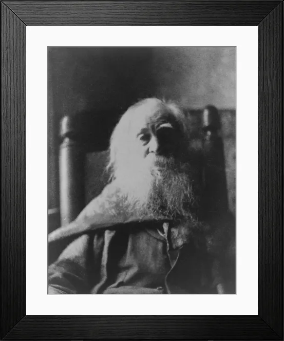Framed Print : Walt Whitman (1819-1892) American poet, in 1991, the last year of his life. Photo by American painter, Thomas Eakins