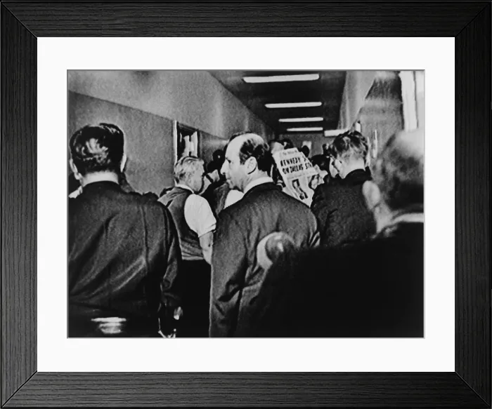 Framed Print : Jack Ruby, (1911-1967), center, in the crowded hall at police headquarters in Dallas, Texas after the assassination of President Kennedy on Nov. 22, 1963 Framed Print : Jack Ruby, (1911-1967), center, in the crowded hall at police headquarters in Dallas, Texas after the assassination of President Kennedy on Nov. 22, 1963