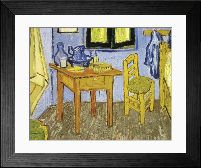 Framed Print : GOGH, Vincent van (1853-1890). Van Gogh's Bedroom at Arles. 1889. Left detail. Post-Impressionism. Oil on canvas. FRANCE. Paris. Muse d'Orsay (Orsay Museum)