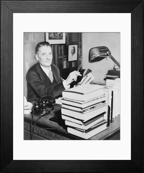 Framed Print : Maxwell Perkins (1884-1947) as an editor at Scribner's, he worked with great modern authors including F. Scott Fitzgerald, Hemingway, and Thomas Wolfe. 1943 Framed Print : Maxwell Perkins (1884-1947) as an editor at Scribner's, he worked with great modern authors including F. Scott Fitzgerald, Hemingway, and Thomas Wolfe. 1943