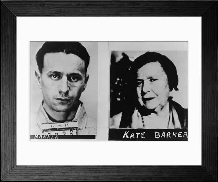 Framed Print : Kate Ma Barker (1872-1935) and her youngest son, Fred (1902-1935)were killed in a shootout with the FBI in Florida on January 16, 1935