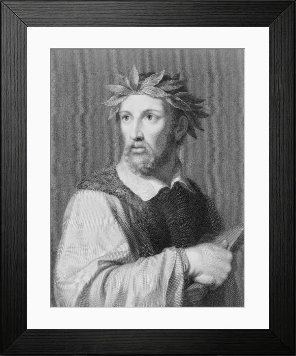 Framed Print : Torquato Tasso (1544-1595) Italian poet wrote the epic GERUSALEMME LIBERATA (Jerusalem Liberated), 1581, about the First Crusade and the European conquest of Jerusalem in 1099 Framed Print : Torquato Tasso (1544-1595) Italian poet wrote the epic GERUSALEMME LIBERATA (Jerusalem Liberated), 1581, about the First Crusade and the European conquest of Jerusalem in 1099