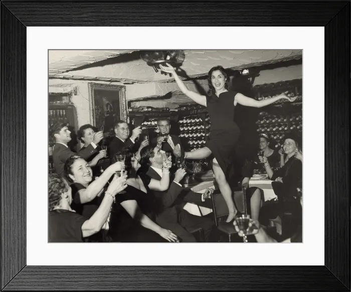 Framed Print : Carol Lawrence (b. 1932) receives the applause of friends and relatives, celebrating her Tony nomination her performance as Maria in the Broadway musical WEST SIDE STORY Framed Print : Carol Lawrence (b. 1932) receives the applause of friends and relatives, celebrating her Tony nomination her performance as Maria in the Broadway musical WEST SIDE STORY