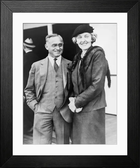 Framed Print : Felix Frankfurter (1882-1965) with his wife September 1933 Framed Print : Felix Frankfurter (1882-1965) with his wife September 1933