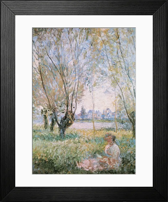 Framed Print : MONET, Claude (1840-1926). Woman seated under the willows. 1880. Impressionism. Oil on canvas. UNITED STATES OF AMERICA. Washington. National Gallery of Art
