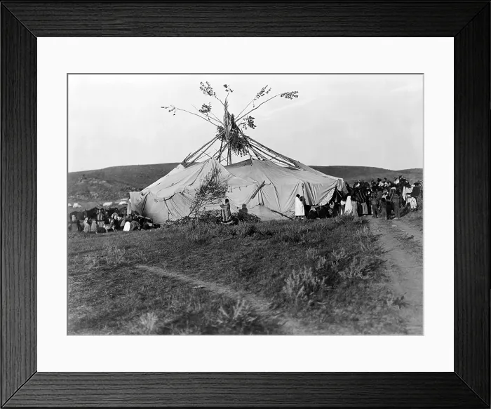 Framed Print : Cheyenne Sun dance in progress. Oklahoma Photo by Edward Curtis c1910 Framed Print : Cheyenne Sun dance in progress. Oklahoma Photo by Edward Curtis c1910