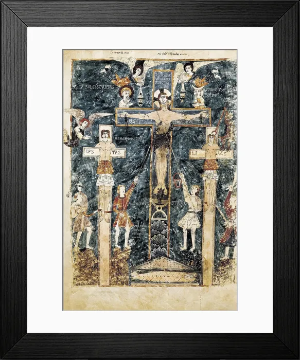 Framed Print : Beatus of Girona. 976. Fol. 16v, Crucifixion