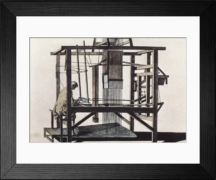 Framed Print : JACQUARDJoseph Marie (1752-1834). French mechanic. Mechanical loommachine invented in 1802. Engraving. AISA / Everett Collection (18319)**US SALES ONLY**