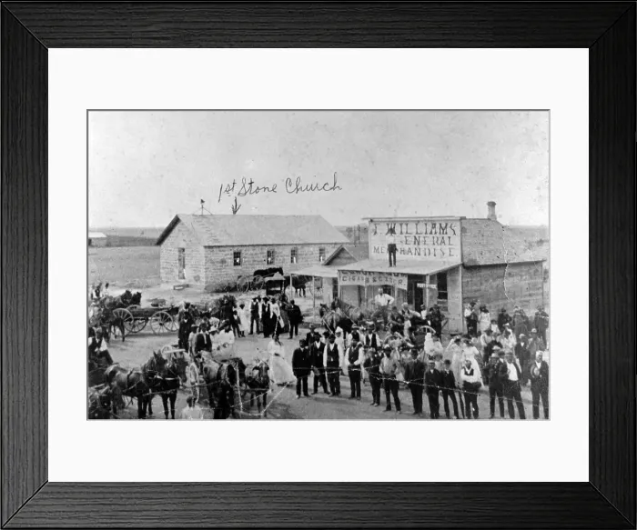 Framed Print : Nicodemus, Kansas. A colony of free African Americans. Street scene ca. 1885