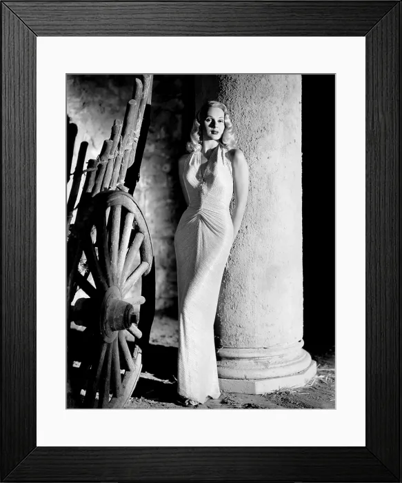 Framed Print : DOWN TO EARTH, Adele Jergens, in a steel-link gown by Jean Louis, 1947