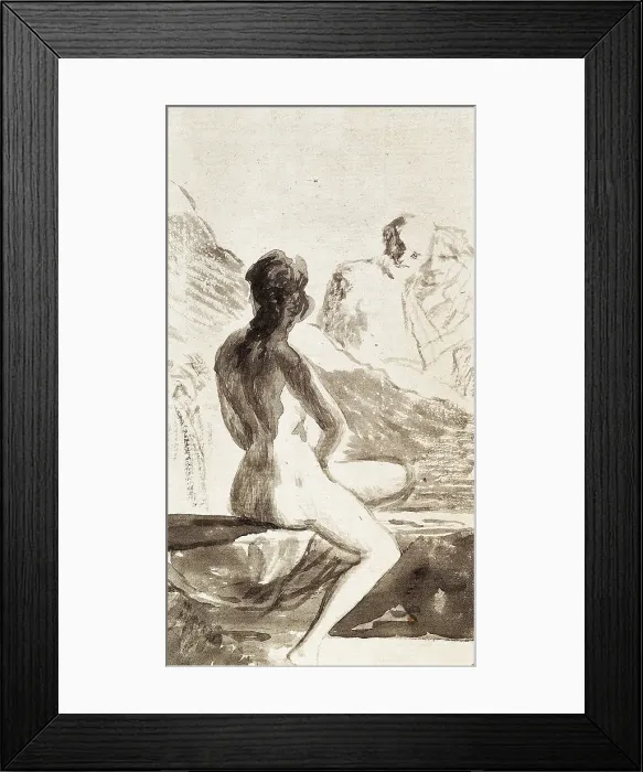 Framed Print : GOYA Y LUCIENTES, Francisco de (1746-1828). Una casa Susana? (A chaste Susana?). Romanticism. Drawing. SPAIN. Madrid. National Library