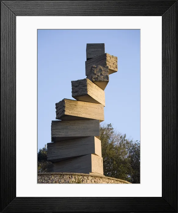 Framed Print : SPAIN. Monistrol de Montserrat. Monastery of Montserrat. Monument to Ramon Llull (1976-1977), work by Josep Maria Subirachs. Sculpture