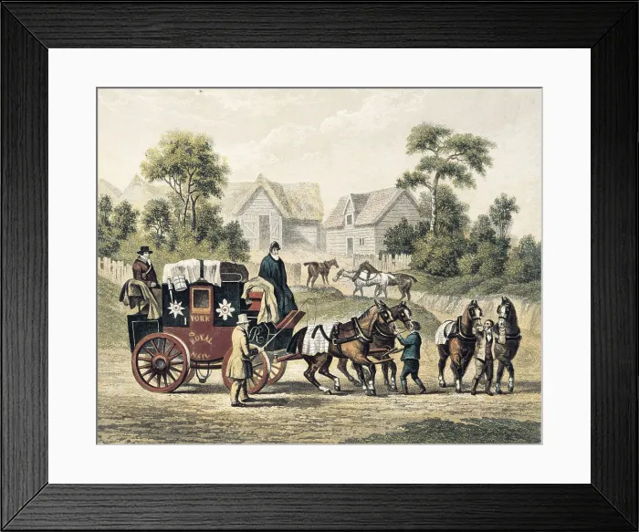 Framed Print : Stagecoach (19th c.). Engraving. AISA / Everett Collection (23902)**US SALES ONLY**