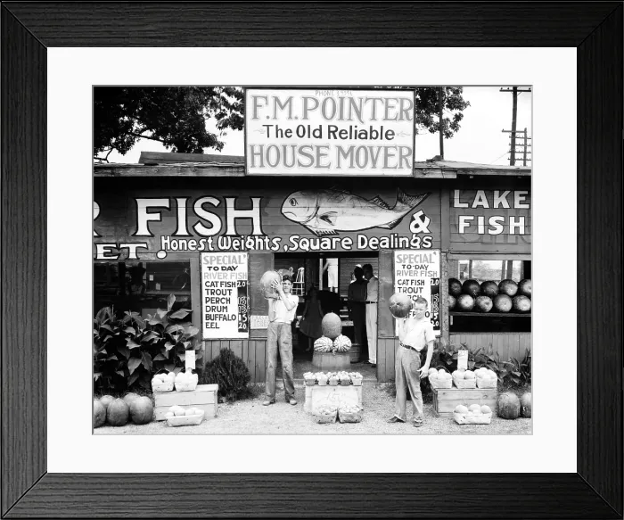 Framed Print : Roadside Stand Near Birmingham, Alabama. Published in the book, Let Us Now Praise Famous Men'. photograph by Walker Evans, 1936
