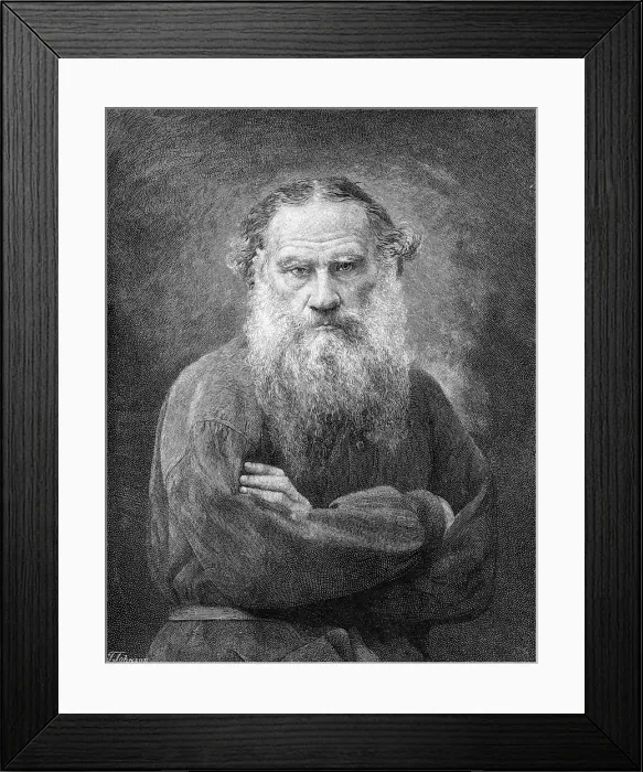 Framed Print : Leo Tolstoy (1828-1910) Russian novelist, author of 'War and Peace' and 'Anna Karenina.' Portrait engraving from 1887s