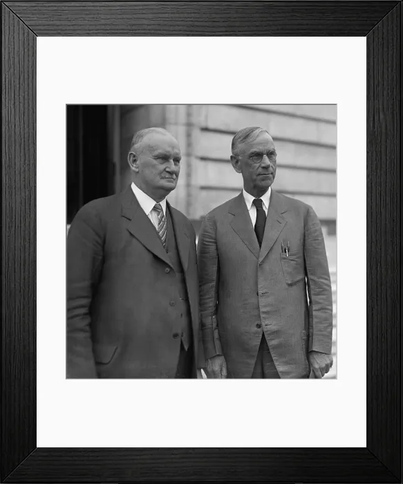 Framed Print : Willis C. Hawley and Reed Smoot, co-sponsors of the Smoot-Hawley Tarrif Act of 1930, c. 1929