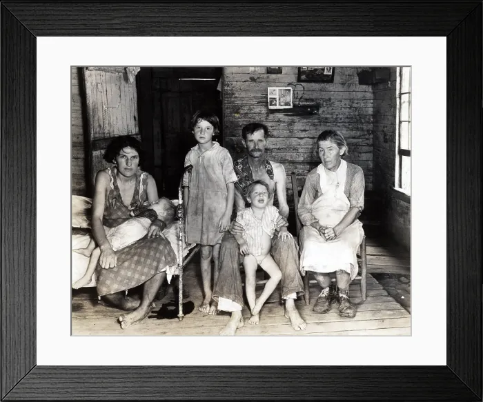 Framed Print : Sharecropper Bud Fields and his family at home. Hale County, Alabama. Published in the book, Let Us Now Praise Famous Men'. photograph by Walker Evans, 1936 Framed Print : Sharecropper Bud Fields and his family at home. Hale County, Alabama. Published in the book, Let Us Now Praise Famous Men'. photograph by Walker Evans, 1936