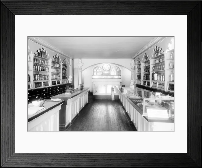 Framed Print : Apothecary Shop, founded ca. 1795. Alexandria, Virginia