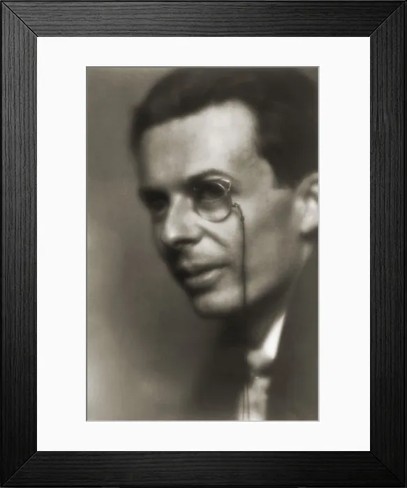 Framed Print : Aldous Huxley (1894-1963), English author of the science fiction dystopian classic, BRAVE NEW WORLD (1932). 1926 portrait with monocle by Pirie McDonald Framed Print : Aldous Huxley (1894-1963), English author of the science fiction dystopian classic, BRAVE NEW WORLD (1932). 1926 portrait with monocle by Pirie McDonald