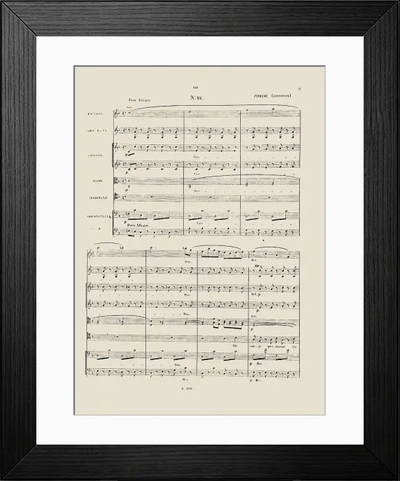 Framed Print : Beethoven, Ludwig, van. 'Fidelio' Opera. Score with Don Fernando's aria. AISA / Everett Collection**US SALES ONLY**