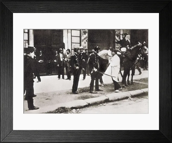 Framed Print : Spain (1909). Tragic Week in Barcelona. Arrest of a worker by the Civil Guard. AISA / Everett Collection**US SALES ONLY** Framed Print : Spain (1909). Tragic Week in Barcelona. Arrest of a worker by the Civil Guard. AISA / Everett Collection**US SALES ONLY**