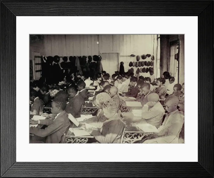 Framed Print : African American High School, original caption: 75 Sixth Grade children (colored) crowded into 1 small room in an old store building near Negro High School Framed Print : African American High School, original caption: 75 Sixth Grade children (colored) crowded into 1 small room in an old store building near Negro High School