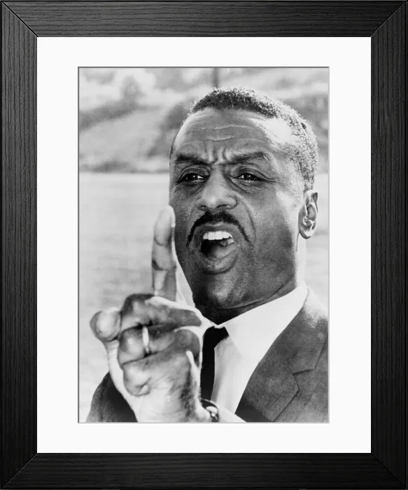 Framed Print : Fred Shuttlesworth, points a finger in warning to Birmingham city officials during the 1963 Civil Rights campaign in the most segregated city in the United States
