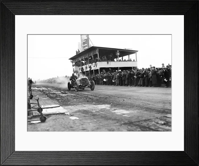 Framed Print : Racing. Vanderbilt Cup Auto Race, W.K. Vanderbilt Jr.'s 'Mercedes' on track. Oct 24, 1908 Framed Print : Racing. Vanderbilt Cup Auto Race, W.K. Vanderbilt Jr.'s 'Mercedes' on track. Oct 24, 1908
