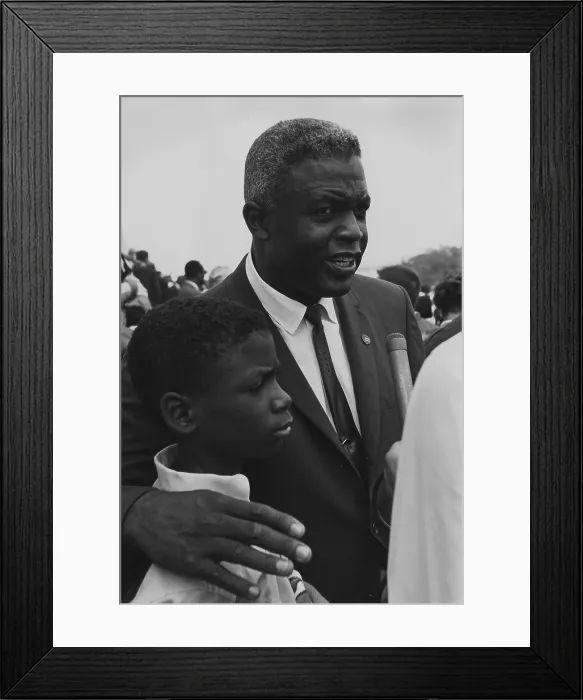 Framed Print : Baseball player Jackie Robinson with his son at the 1963 Civil Rights March on Washington. Aug. 28, 1963 Framed Print : Baseball player Jackie Robinson with his son at the 1963 Civil Rights March on Washington. Aug. 28, 1963