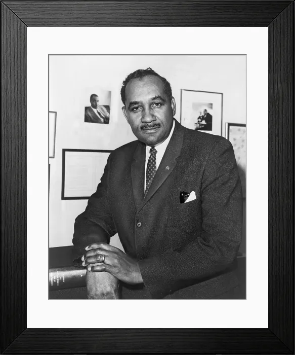 Framed Print : Clarence Mitchell, Jr. head of the Washington bureau of the NAACP, and called the 101st Senator for his 30 years as chief NAACP lobbyist to Congress and Presidents. 1967